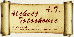 Aleksej Totošković vizit kartica